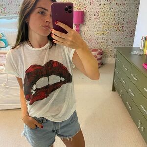Lauren Moshi Red Lips Graphic Tee